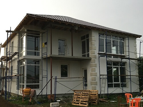 Отделка фасада дома штукатуркой в Радошковичах