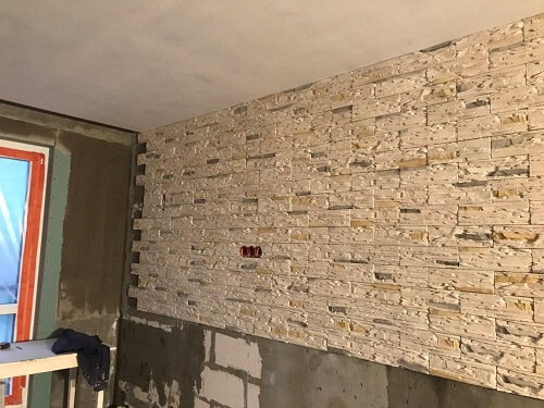 Укладка декоративного камня на стену в Радошковичах